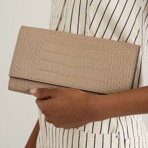 SMYTHSON - NWT - Marshall croc-effect leather travel wallet